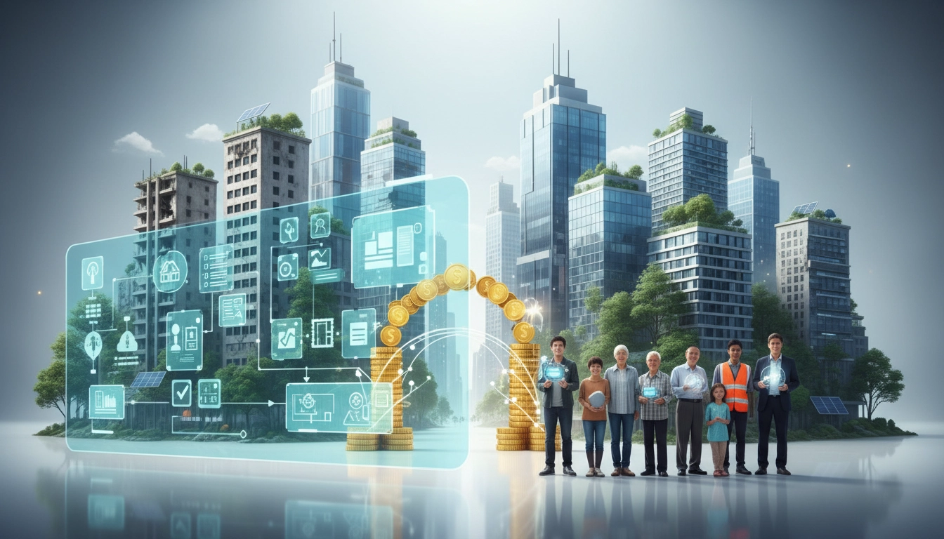 Illustration for blog section about: kentsel dönüşüm başvuru ve destek miktarı, image 1