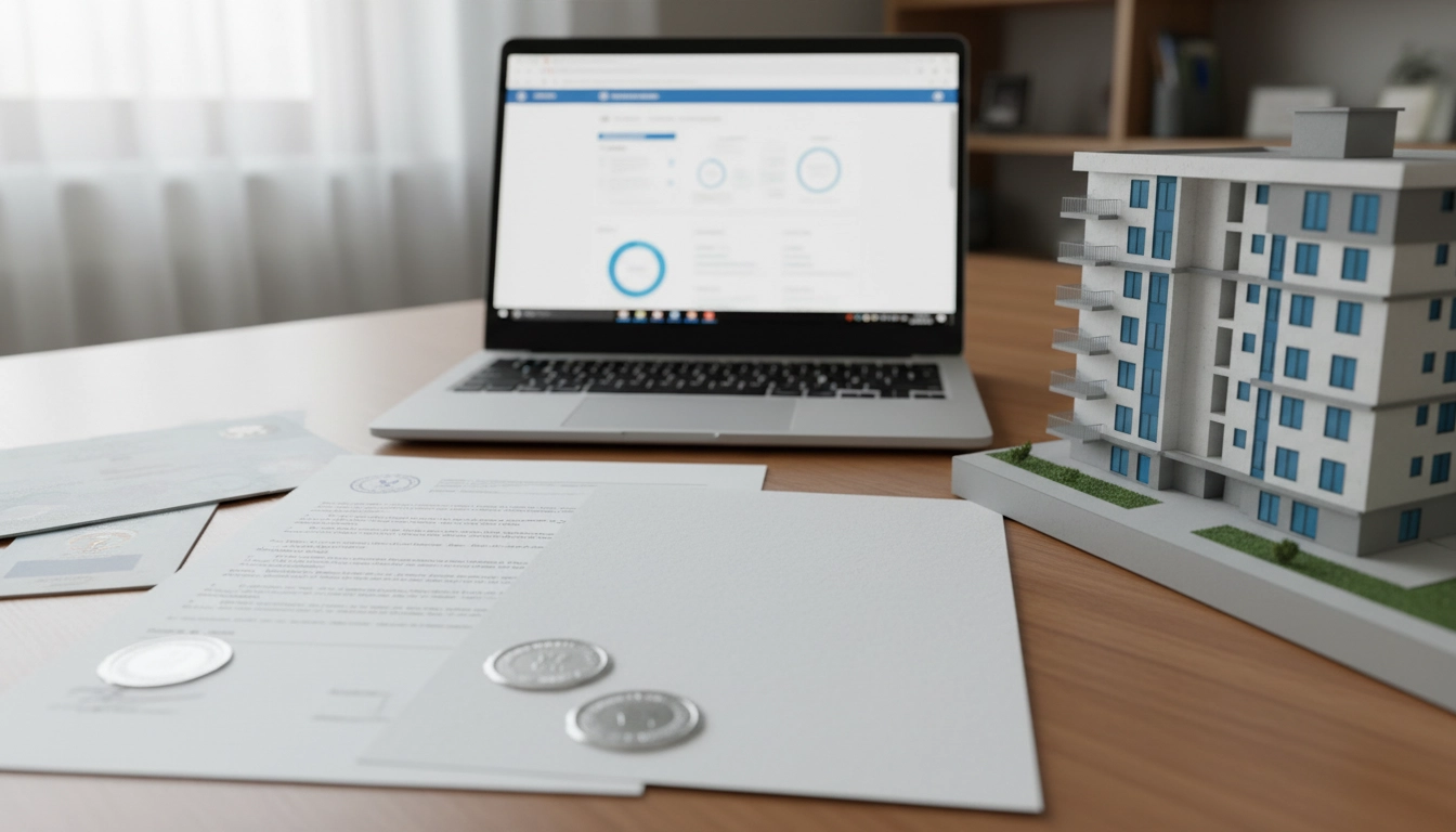 Photorealistic image of türkiye urban renewal financial support process, government application form