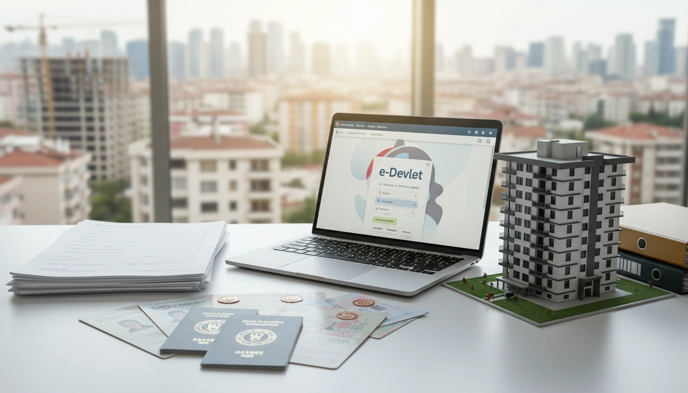 Photorealistic image of türkiye urban renewal financial support process, government application form