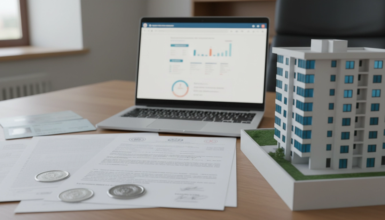 Photorealistic image of türkiye urban renewal financial support process, government application form