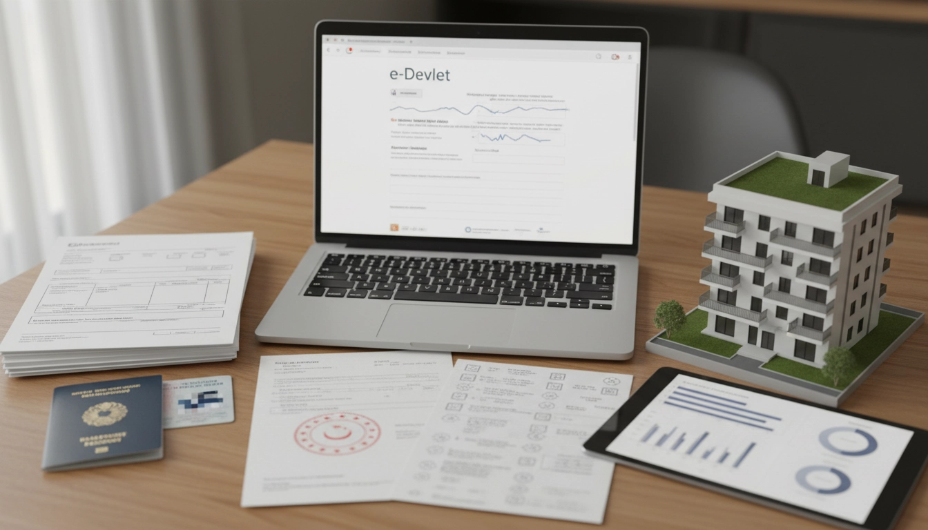 Photorealistic image of türkiye urban renewal financial support process, government application form