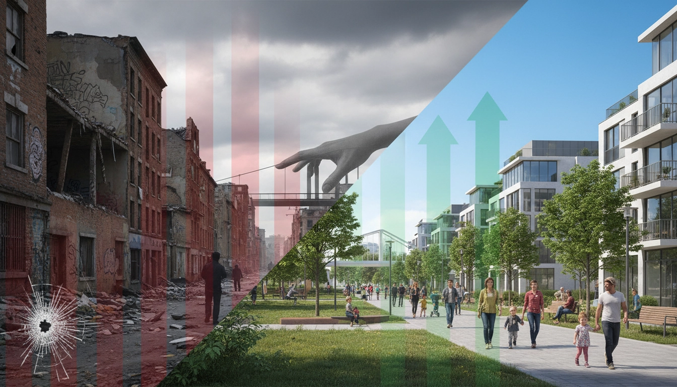 Illustration for blog section about: kentsel dönüşüm suç oranlarını azaltıyor, image 1